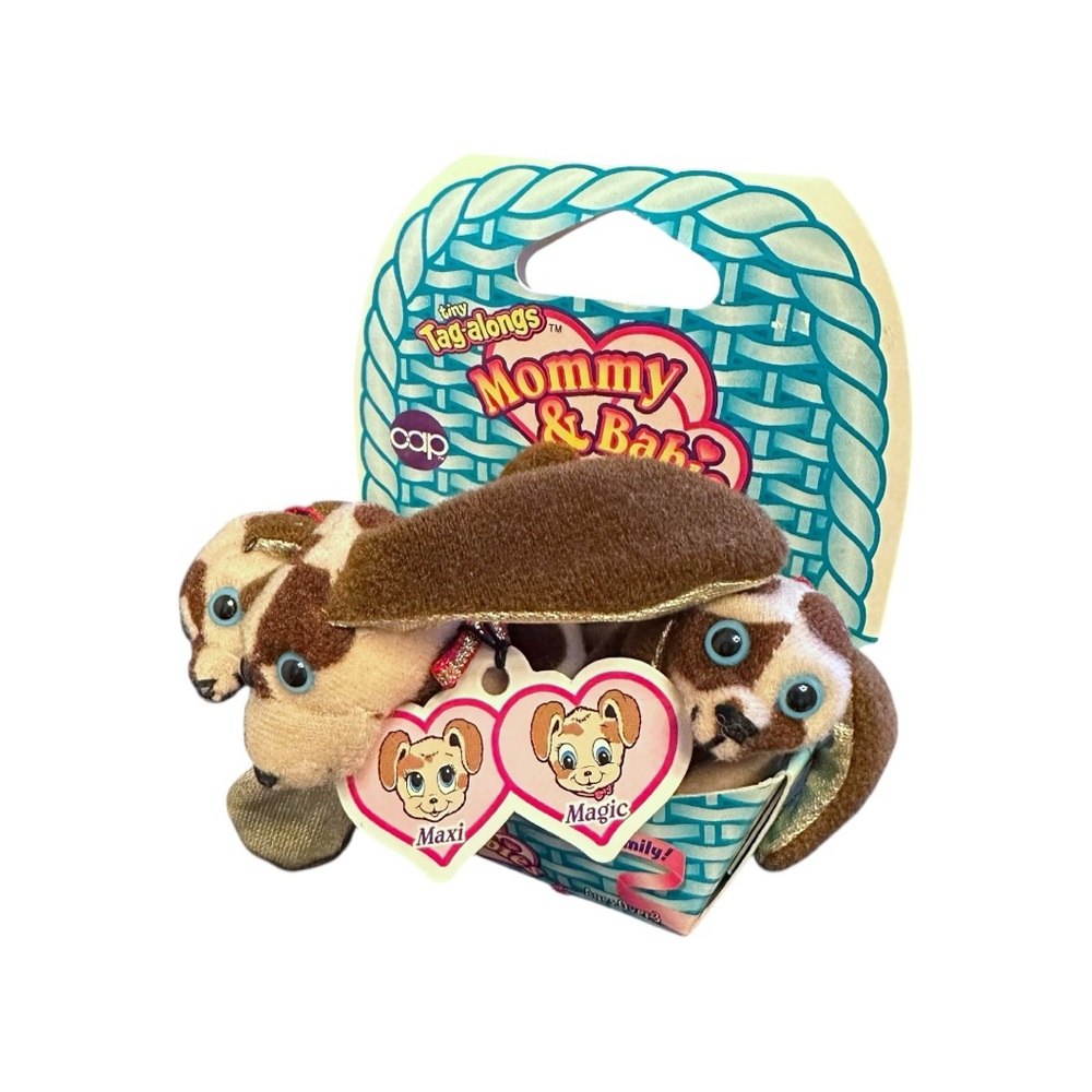 NWT Tiny Tag-alongs Long Ear Dog Puppy Mom Babies Plush Vintage 1995